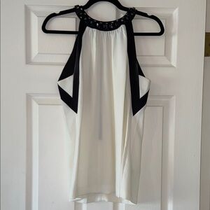 Elegant Black and White Halter Dress